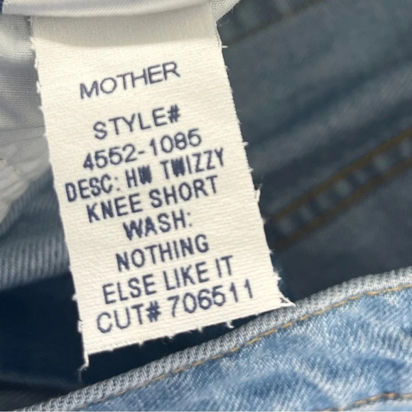 NEW Snacks by Mother High Waisted Twizzy Knee Shorts - Picture 9 of 11